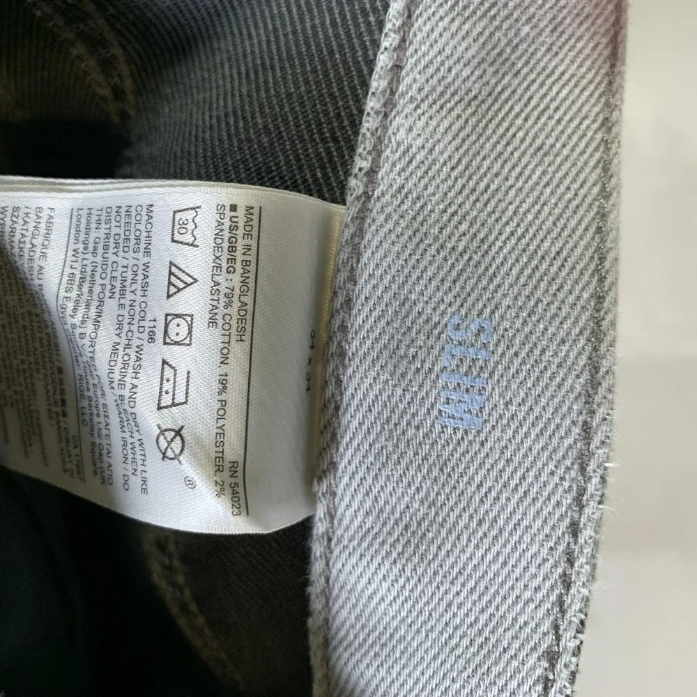 Banana Republic The Traveler Jeans Mens 36x34 (Tag 34x34) Gray Slim Stretch